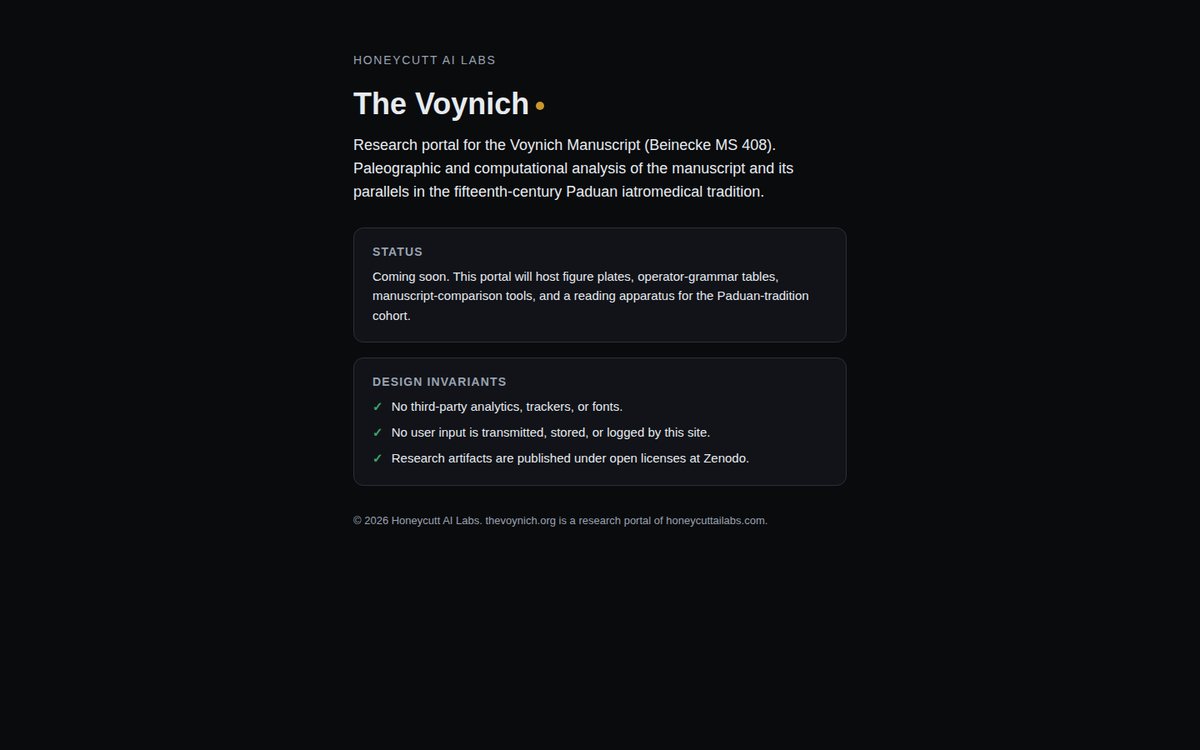 thevoynich.org homepage